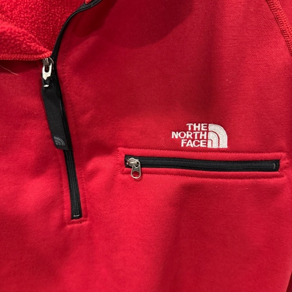The North Face Red 1/4 Zip Ultrawick Embroidered Jacket - Picture 3 of 10